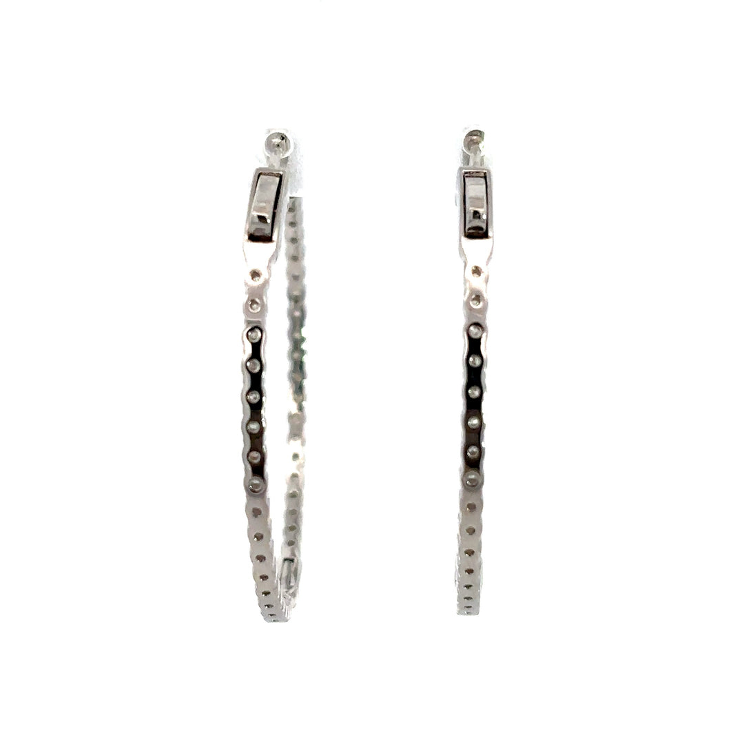 Platinum Infused Sterling Sliver - Hoop Earrings 1.50ctw #13328