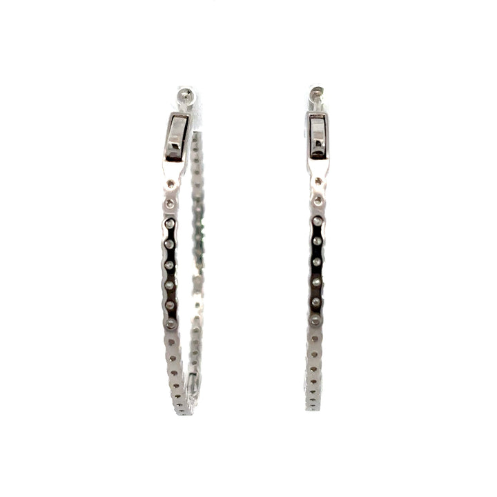 Platinum Infused Sterling Sliver - Hoop Earrings 1.50ctw #13328