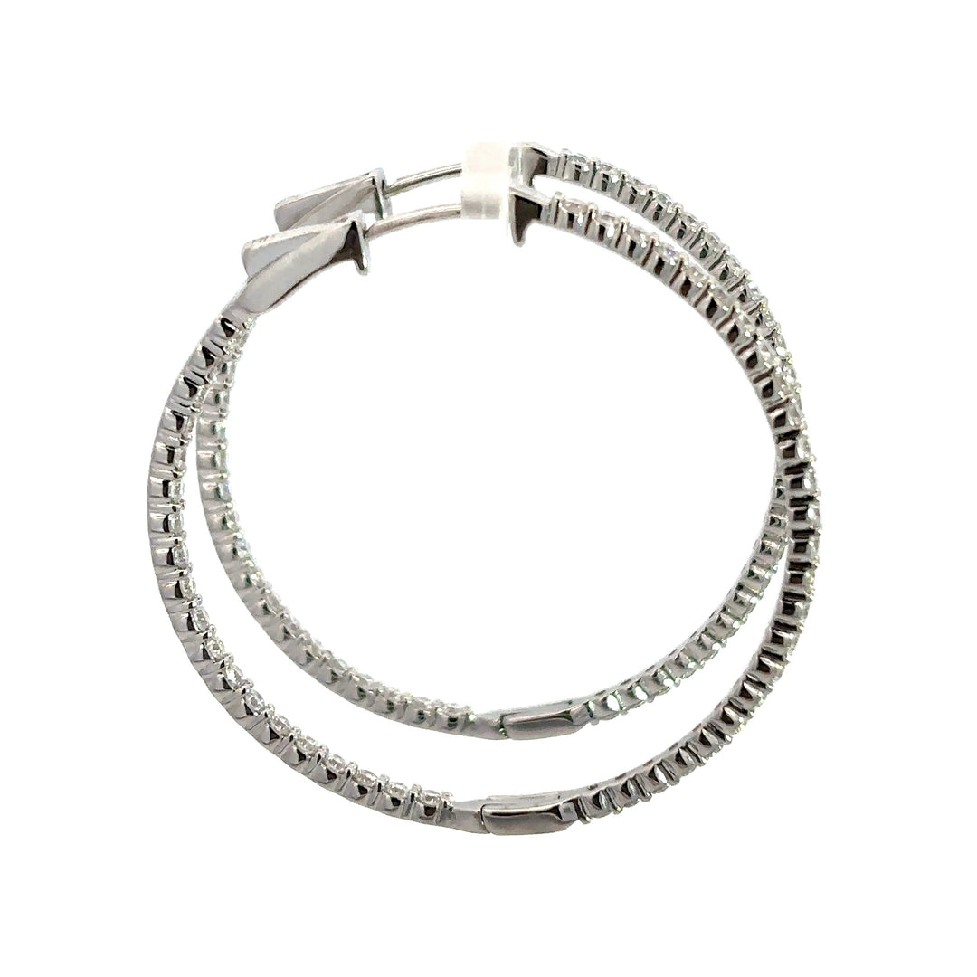 Platinum Infused Sterling Sliver - Hoop Earrings 1.50ctw #13328