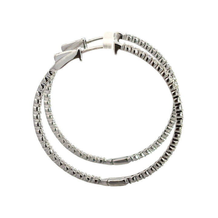 Platinum Infused Sterling Sliver - Hoop Earrings 1.50ctw #13328