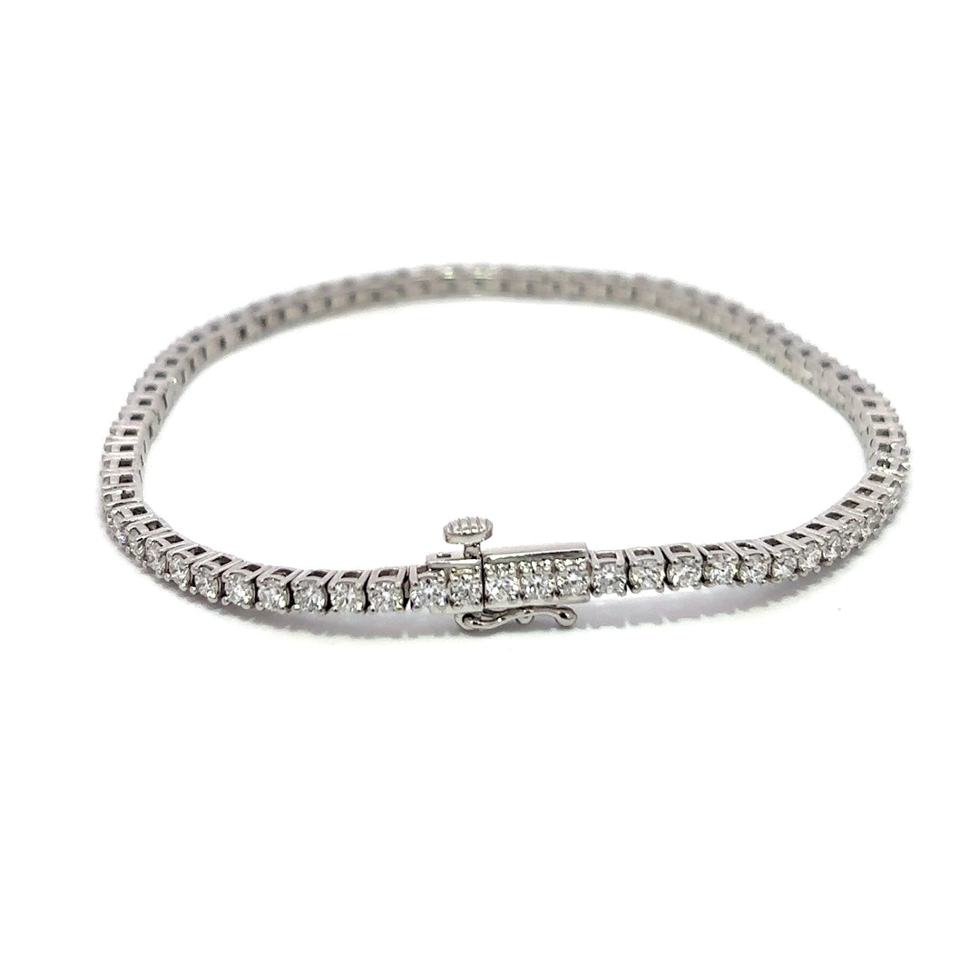 Platinum Infused Sterling Sliver - Tennis Bracelet 3.00ctw #13334