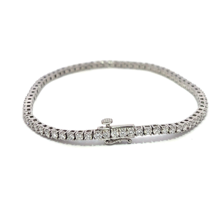 Platinum Infused Sterling Sliver - Tennis Bracelet 3.00ctw #13334
