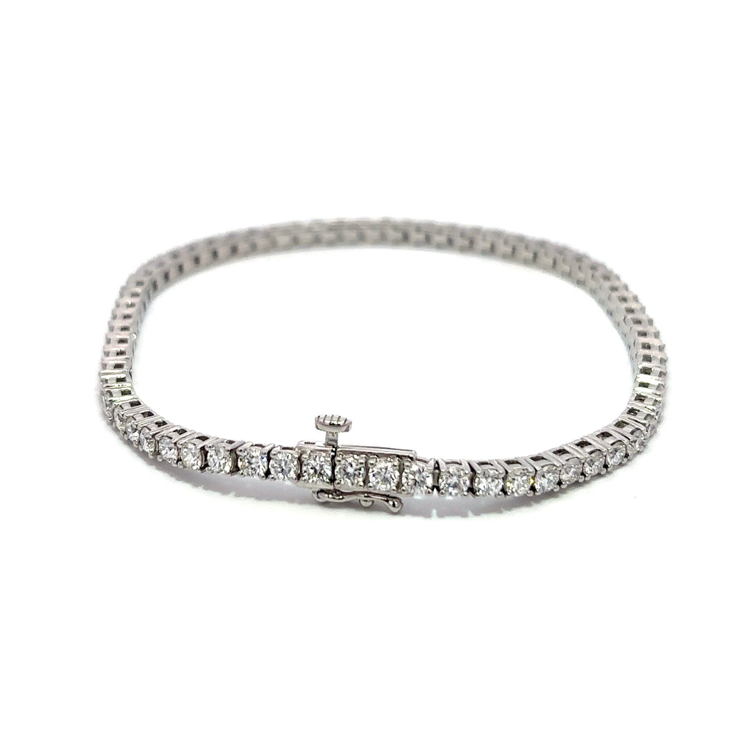 Platinum Infused Sterling Sliver - Tennis Bracelet 4.00ctw #13335