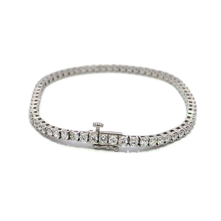 Platinum Infused Sterling Sliver - Tennis Bracelet 4.00ctw #13335