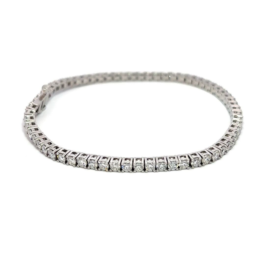 Platinum Infused Sterling Sliver - Tennis Bracelet 4.00ctw #13335