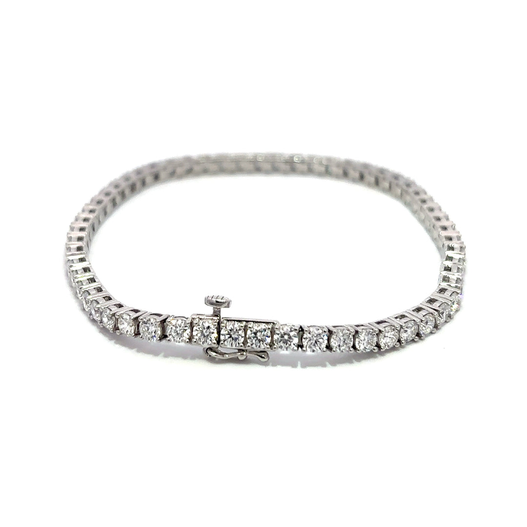 Platinum Infused Sterling Sliver - Tennis Bracelet 5.00ctw #1336