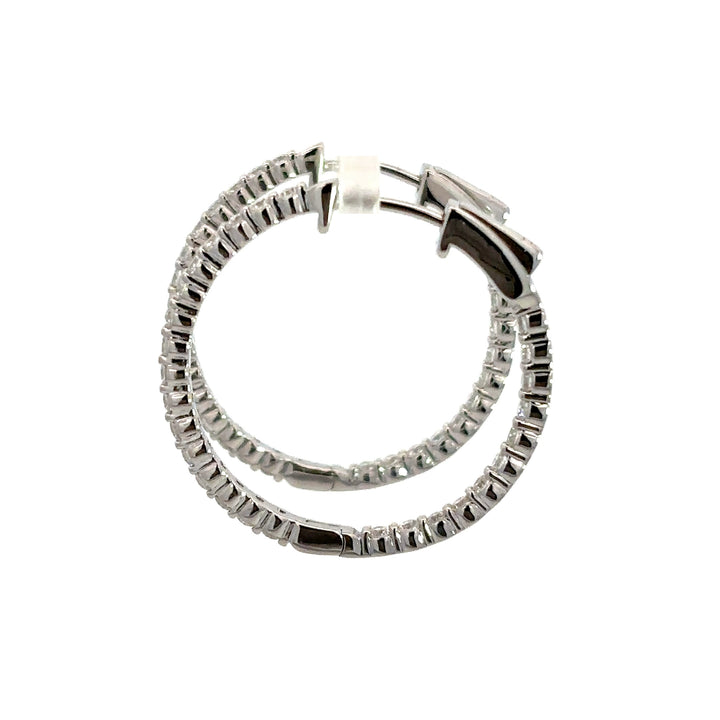 Platinum Infused Sterling Sliver - Hoop Earrings 1.00ctw #13327