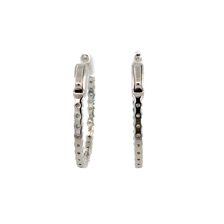 Platinum Infused Sterling Sliver - Hoop Earrings 1.00ctw #13327