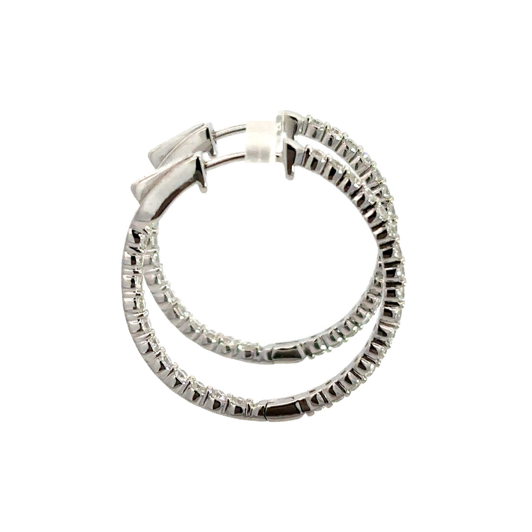 Platinum Infused Sterling Sliver - Hoop Earrings 1.00ctw #13327