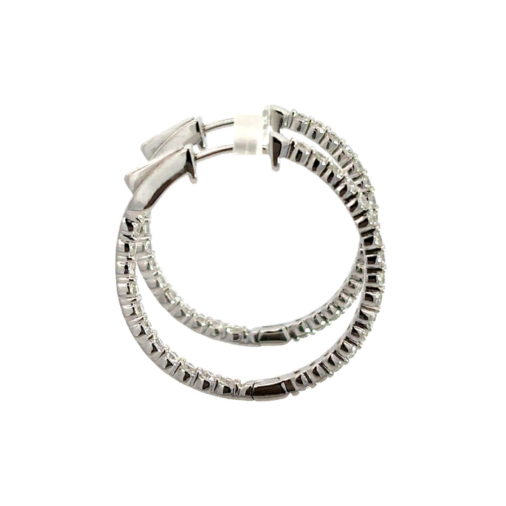 Platinum Infused Sterling Sliver - Hoop Earrings 1.00ctw #13327
