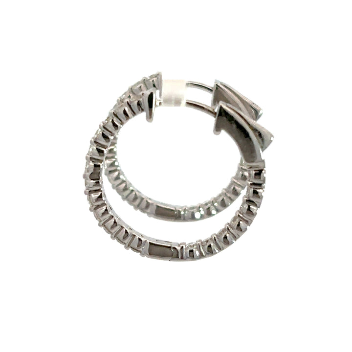 Platinum Infused Sterling Sliver - Hoop Earrings 0.75ctw #13326