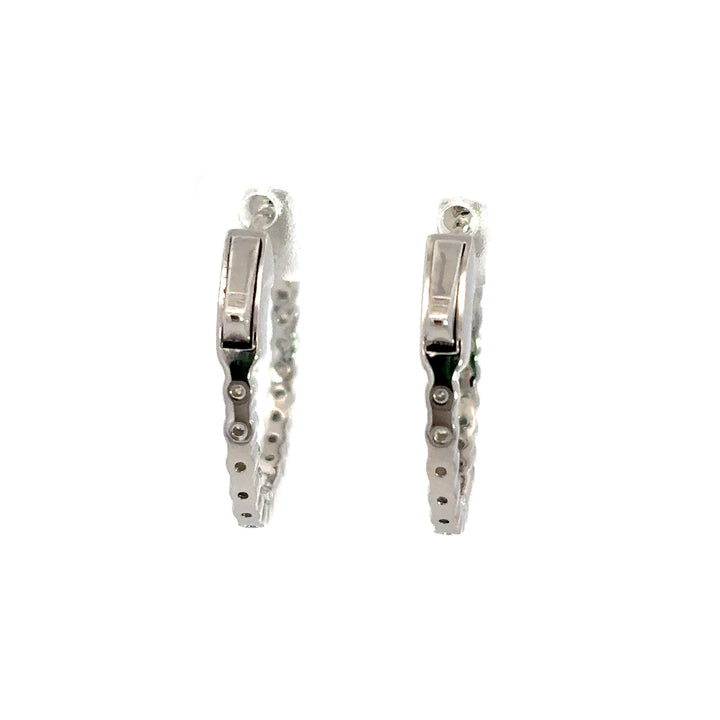 Platinum Infused Sterling Sliver - Hoop Earrings 0.75ctw #13326