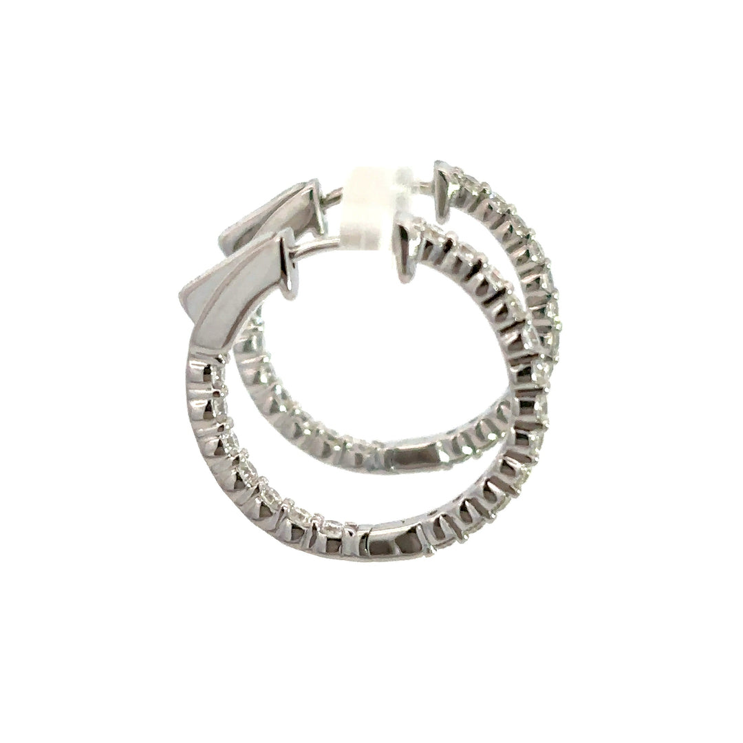 Platinum Infused Sterling Sliver - Hoop Earrings 0.75ctw #13326