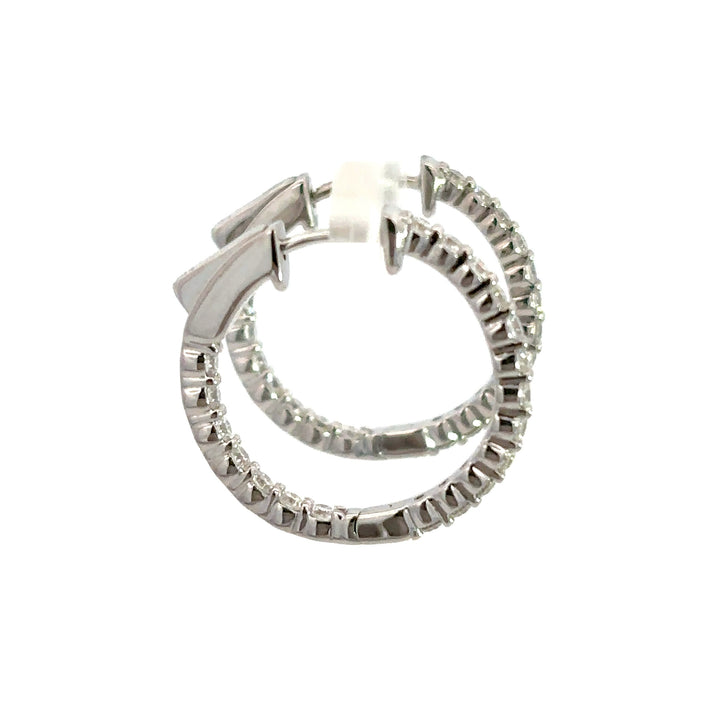Platinum Infused Sterling Sliver - Hoop Earrings 0.75ctw #13326