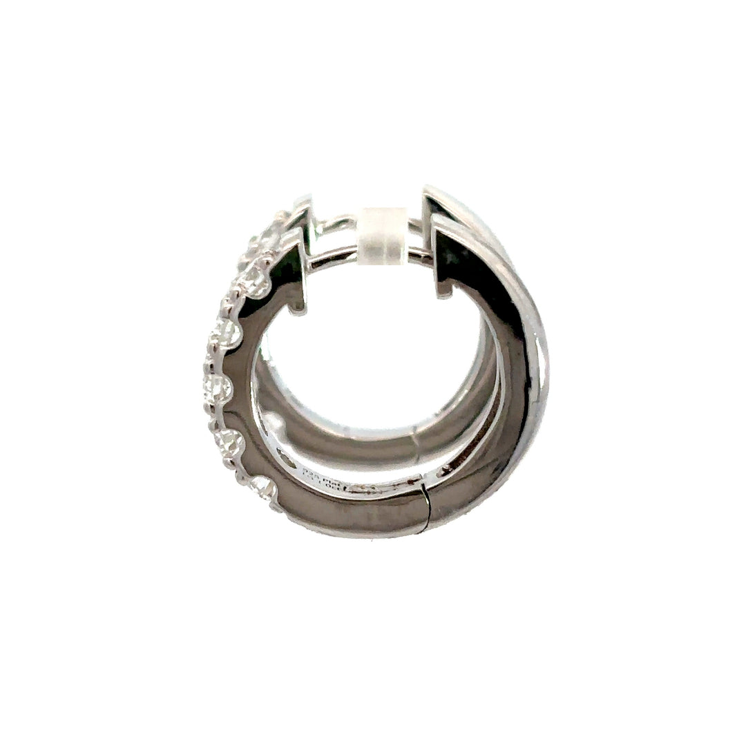 Platinum Infused Sterling Sliver - Hoop Earrings 1.00ctw #13321
