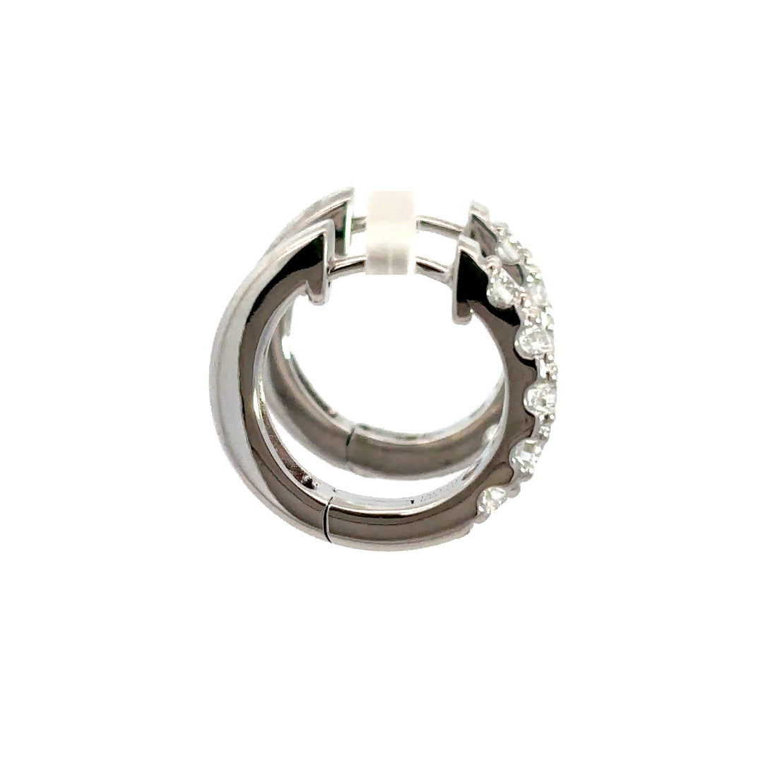 Platinum Infused Sterling Sliver - Hoop Earrings 1.00ctw #13321