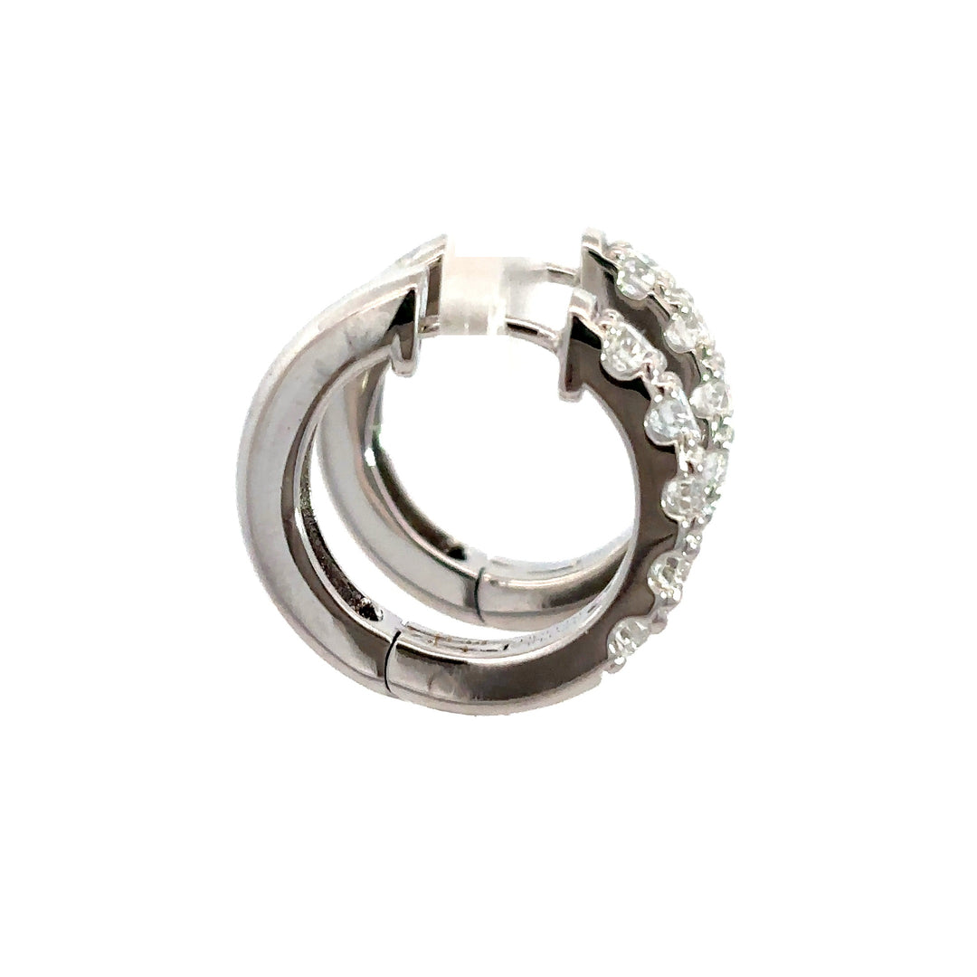Platinum Infused Sterling Sliver - Hoop Earrings 1.50ctw #13322