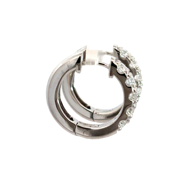 Platinum Infused Sterling Sliver - Hoop Earrings 1.50ctw #13322