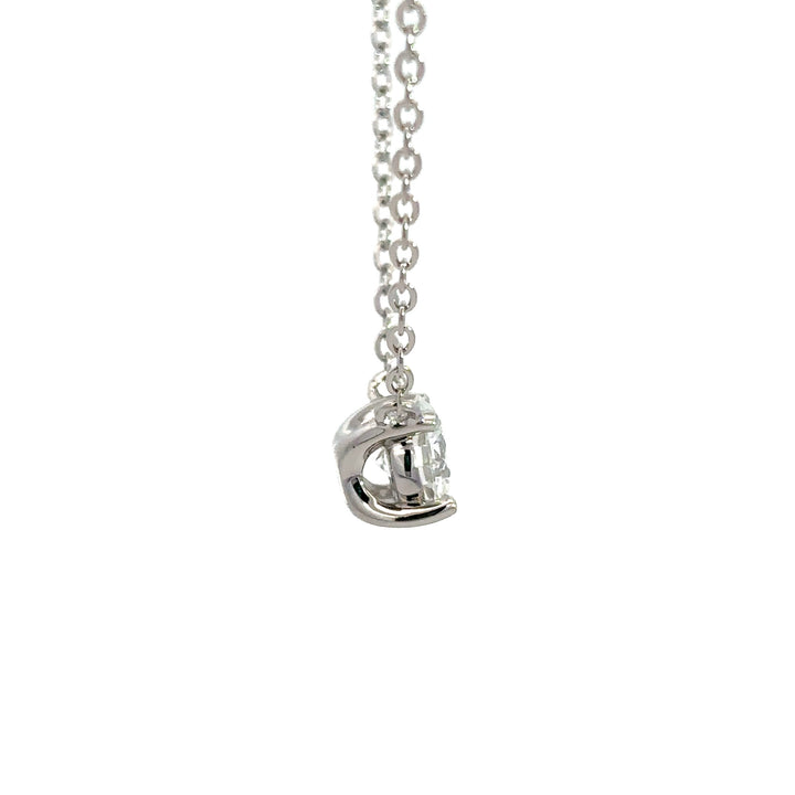 Platinum Infused Sterling Sliver - Solitaire Necklace 1.00ct #13331