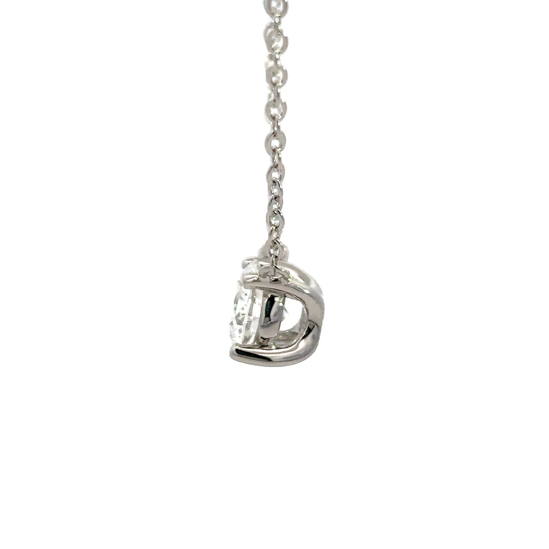 Platinum Infused Sterling Sliver - Solitaire Necklace 1.50ct #13332