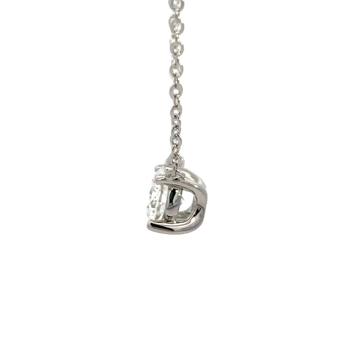 Platinum Infused Sterling Sliver - Solitaire Necklace 1.50ct #13332