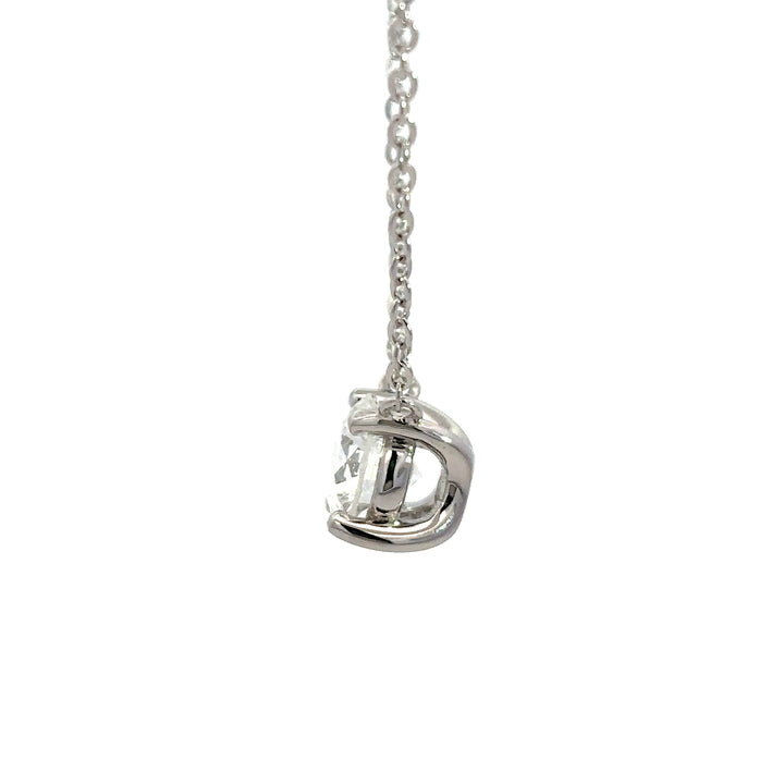 Platinum Infused Sterling Sliver - Solitaire Necklace 2.00ct #13333