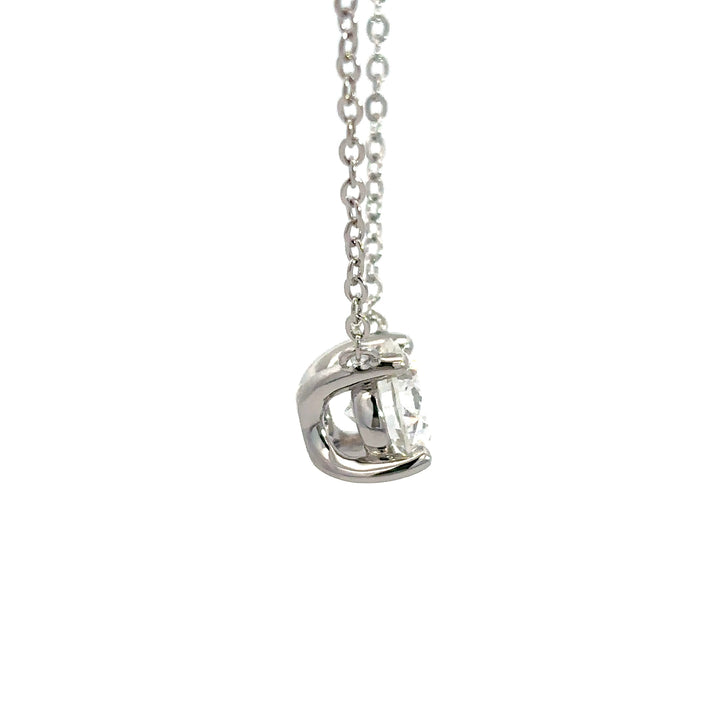 Platinum Infused Sterling Sliver - Solitaire Necklace 2.00ct #13333