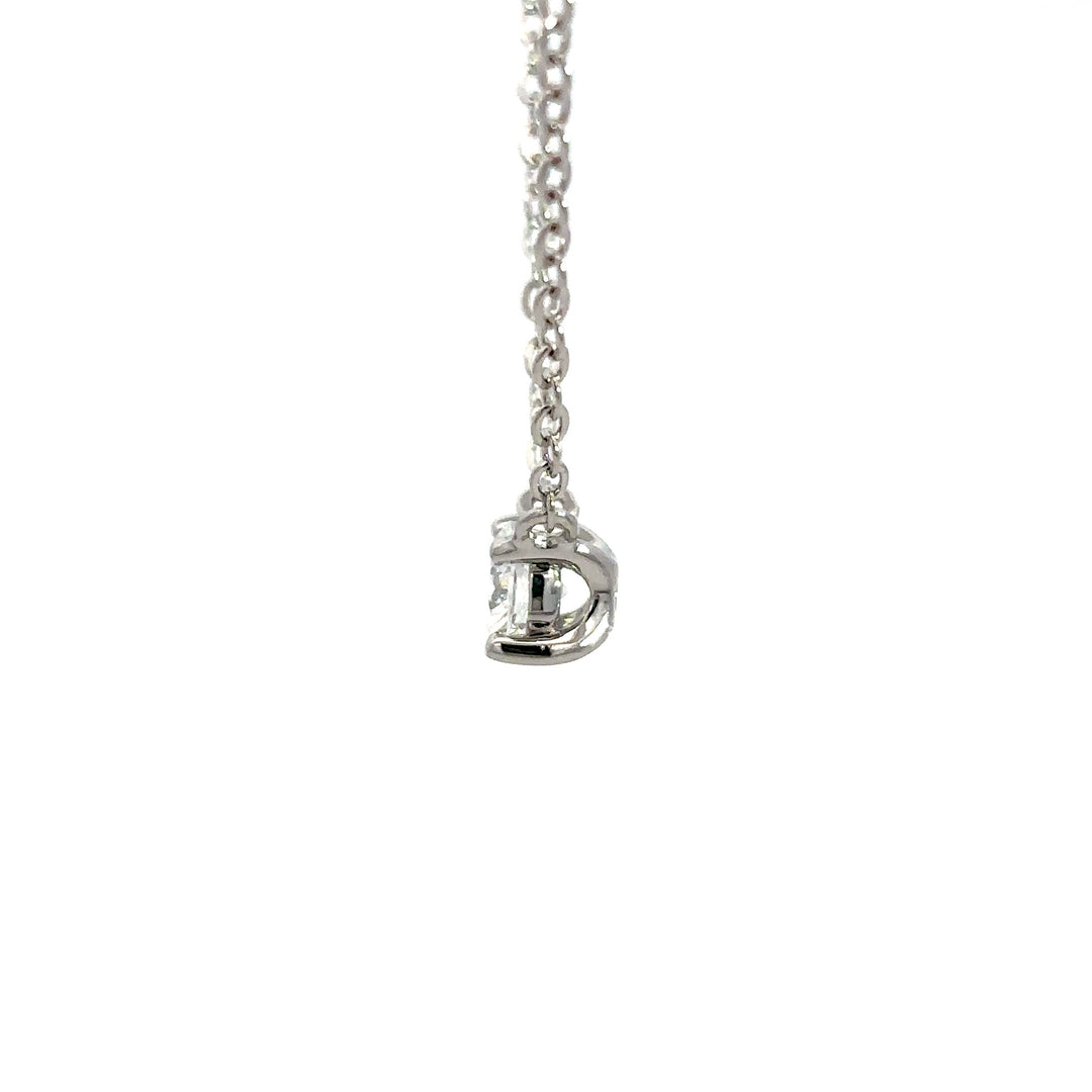 Platinum Infused Sterling Sliver - Solitaire Necklace 0.50ct #13329