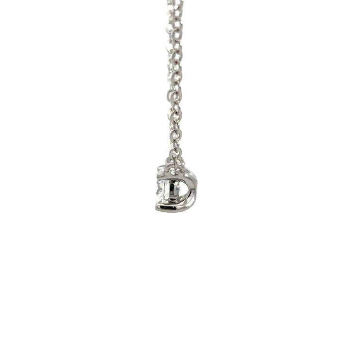 Platinum Infused Sterling Sliver - Solitaire Necklace 0.50ct #13329