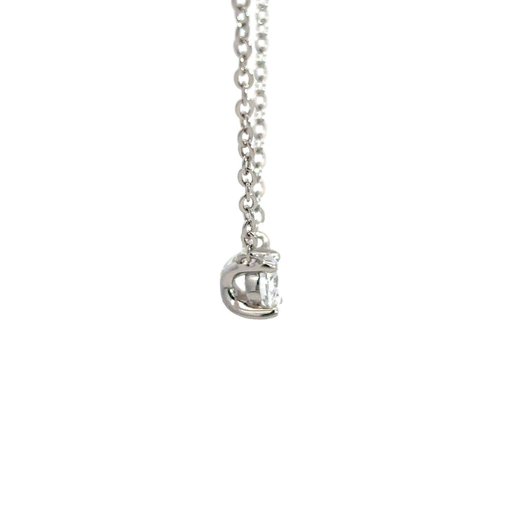 Platinum Infused Sterling Sliver - Solitaire Necklace 0.50ct #13329