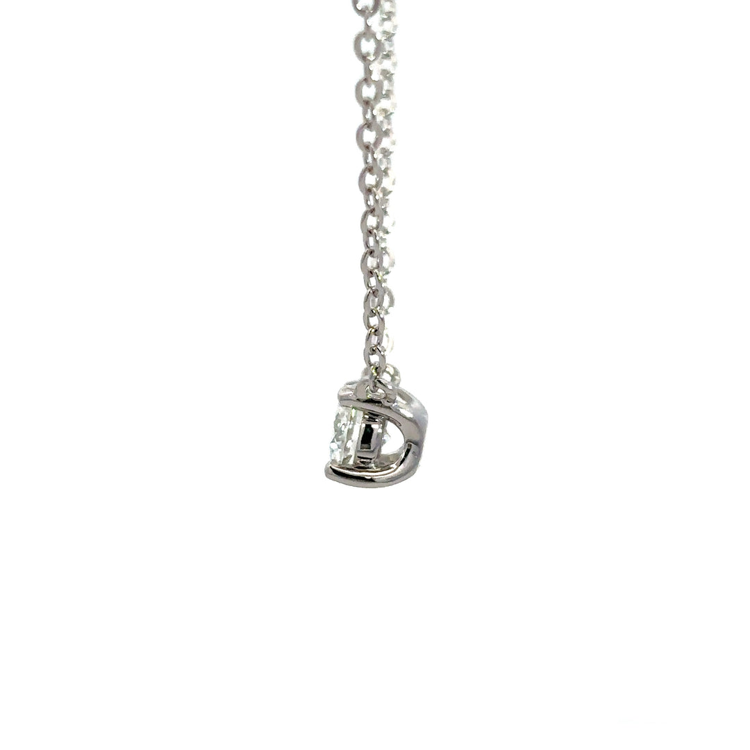 Platinum Infused Sterling Sliver - Solitaire Necklace 0.75ct #13330