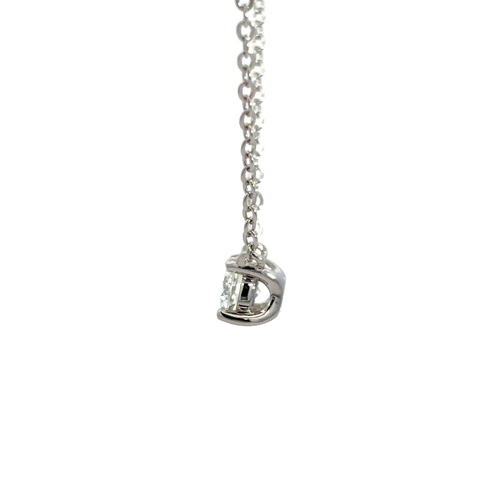 Platinum Infused Sterling Sliver - Solitaire Necklace 0.75ct #13330