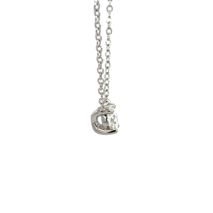 Platinum Infused Sterling Sliver - Solitaire Necklace 0.75ct #13330