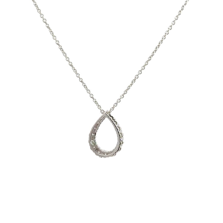 Teardrop Necklace - 14k White Gold 0.32ctw #11360