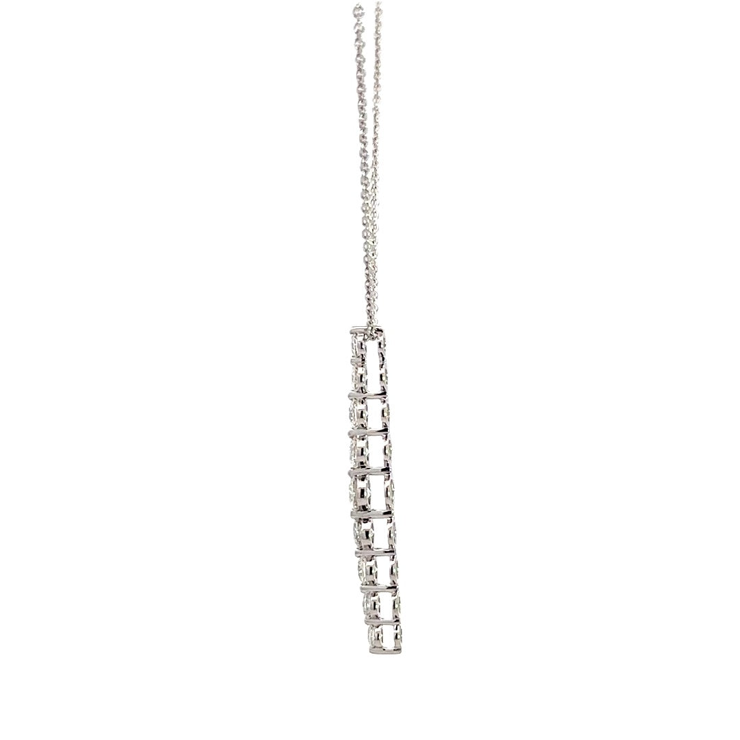 Graduated Diamond Drop Necklace - 14k White Gold 1.00ctw #11361