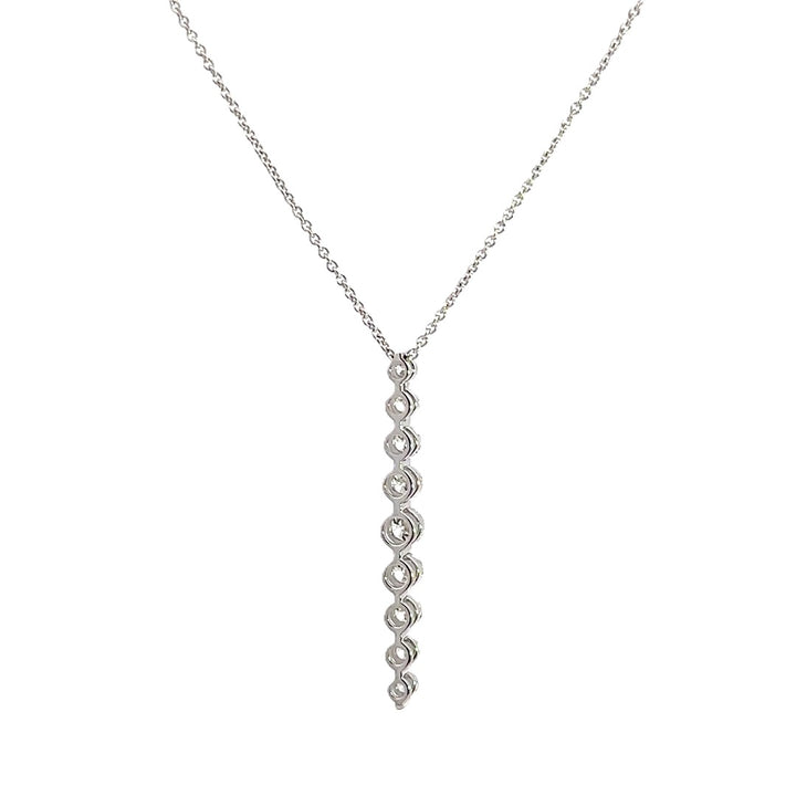 Graduated Diamond Drop Necklace - 14k White Gold 1.00ctw #11361