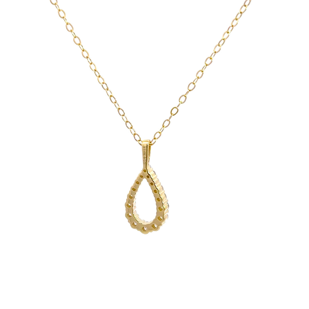 Teardrop Necklace - 14k Yellow Gold 0.33ct #11284