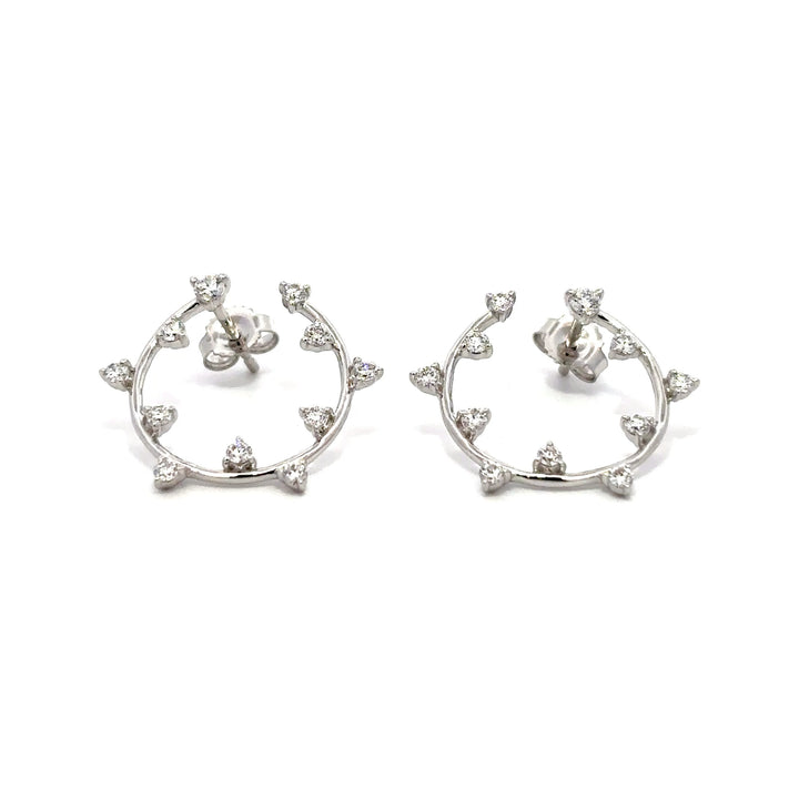 Station Hoops (Round) - 14k White Gold 0.50ct #13259