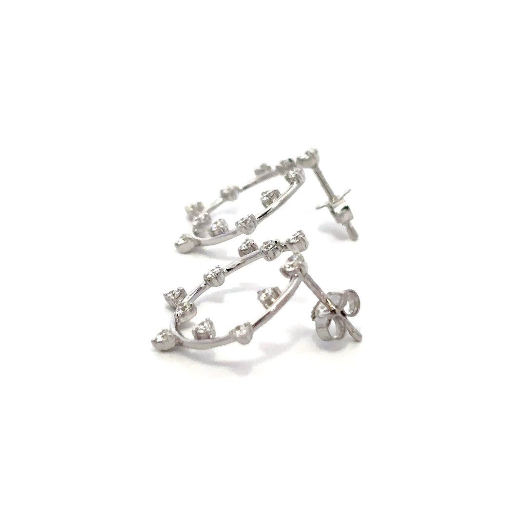 Station Hoops (Round) - 14k White Gold 0.50ct #13259