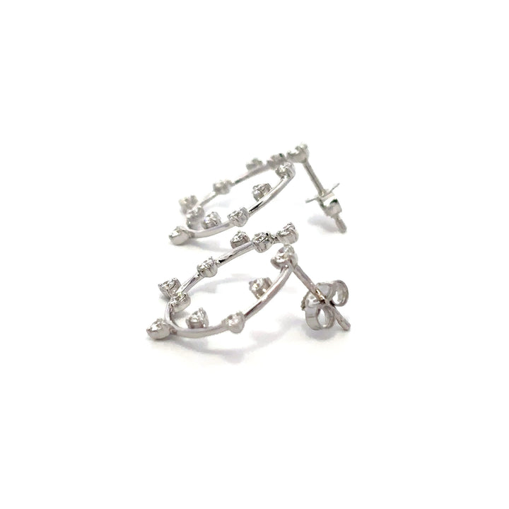 Station Hoops (Round) - 14k White Gold 0.50ct #13259