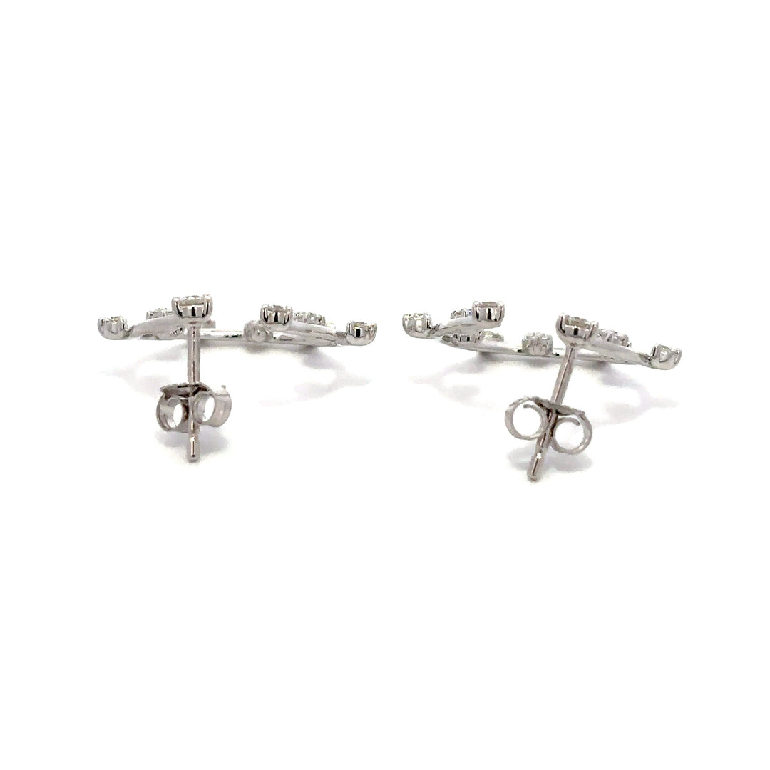 Station Hoops (Round) - 14k White Gold 0.50ct #13259