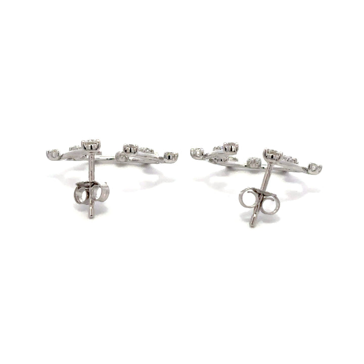 Station Hoops (Round) - 14k White Gold 0.50ct #13259