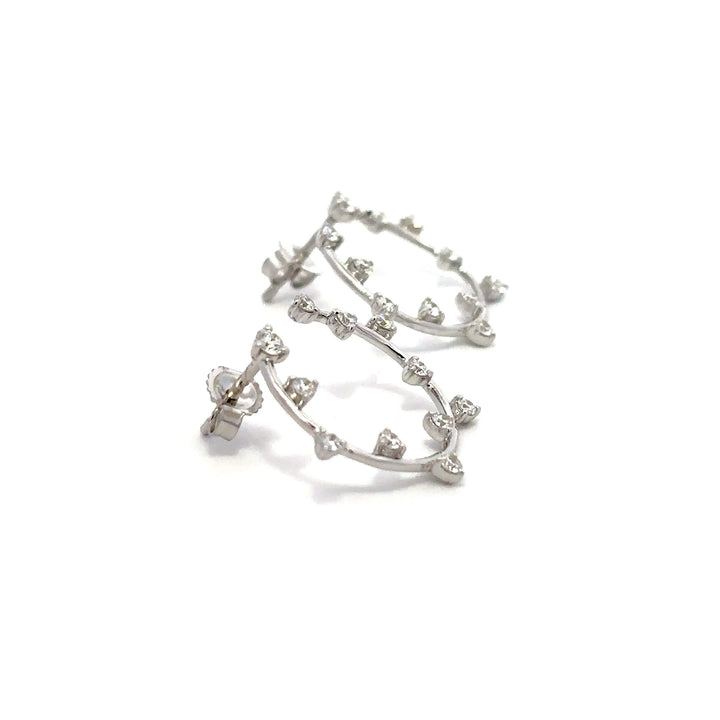 Station Hoops (Round) - 14k White Gold 0.50ct #13259