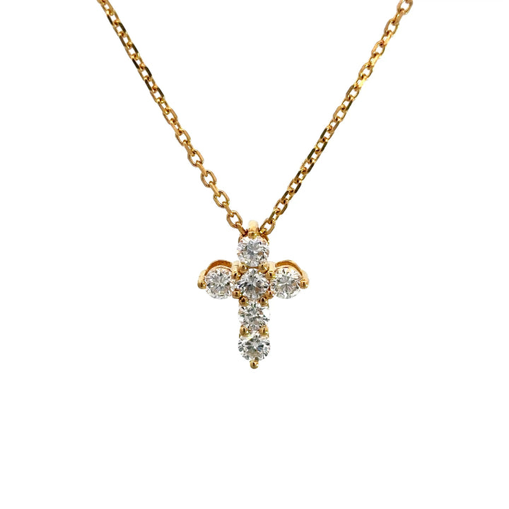 Cross Diamond Necklace - 14k Yellow Gold 0.65ctw #13401