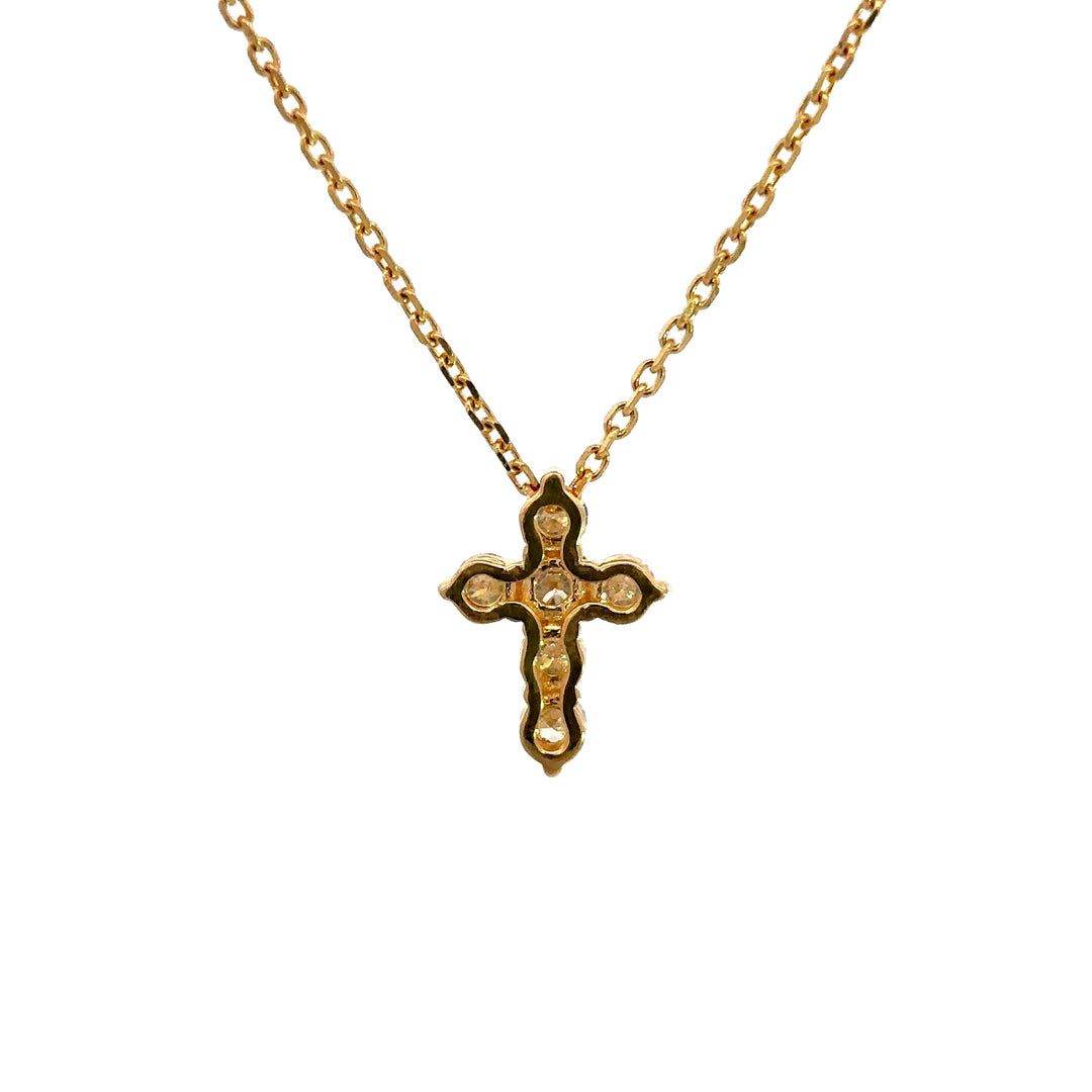 Cross Diamond Necklace - 14k Yellow Gold 0.65ctw #13401
