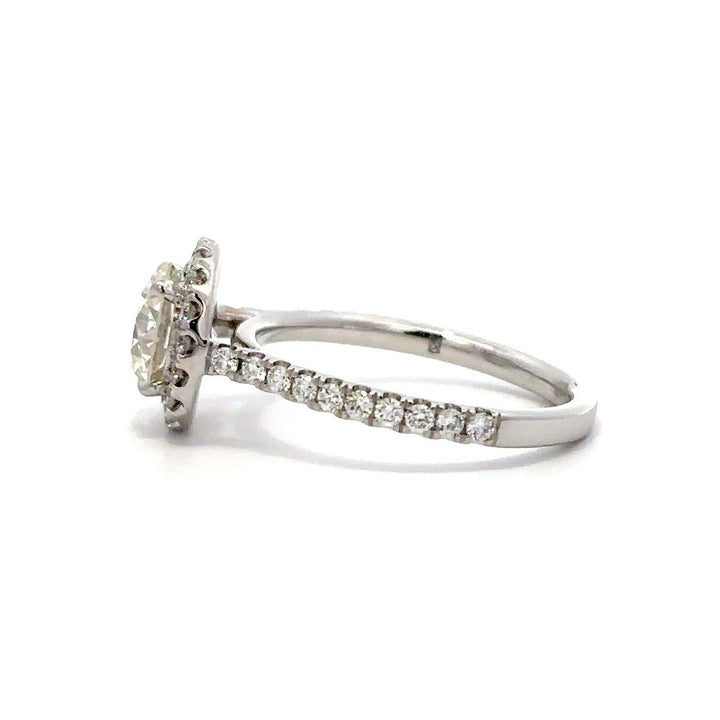 Halo Ring (Round) - 14k White Gold