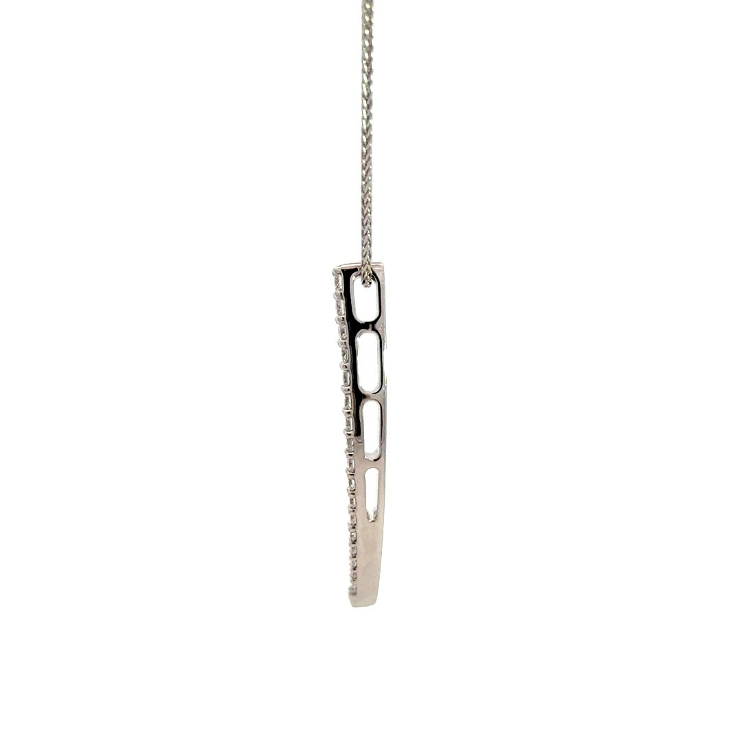 Diamond bar necklace on a white background