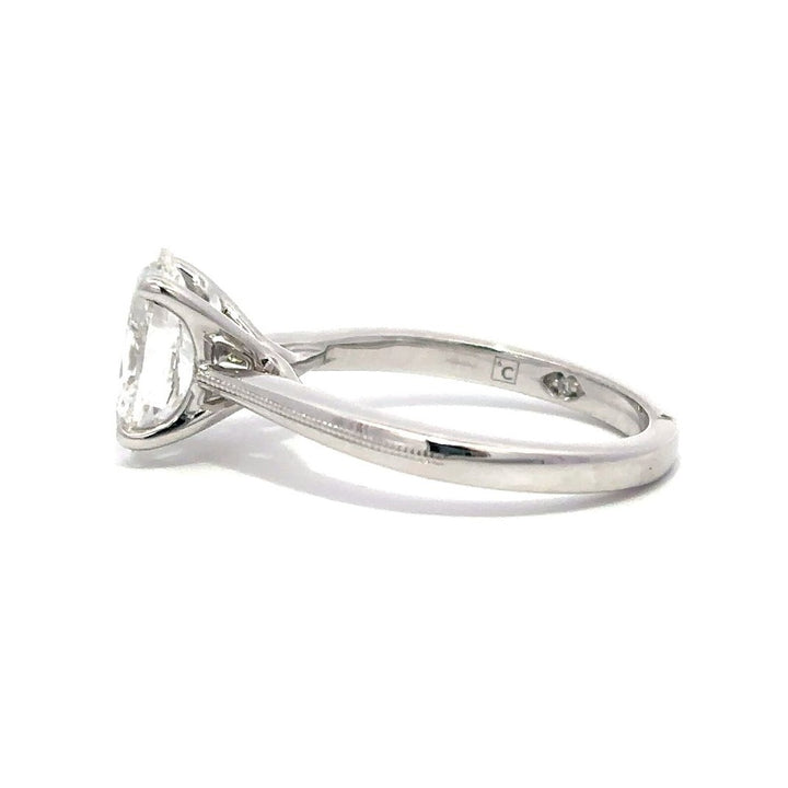 Milgrain Ring (Oval) - 14k White Gold 2.01ct #11991