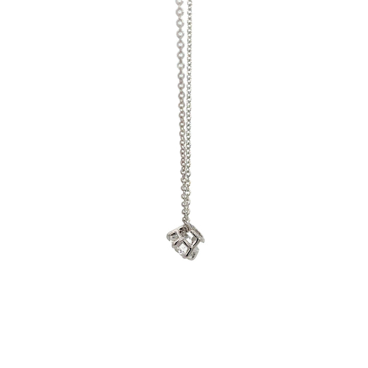 Solitaire Necklace (Round) - 14k White Gold 0.50ct #12074