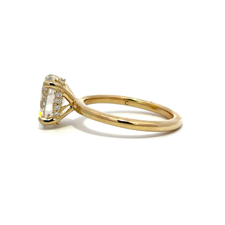 Hidden Halo Ring (Oval) - 14k Yellow Gold 1.99ct #12051